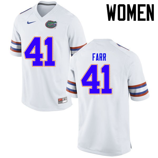 Florida Gators Women #41 Ryan Farr College Football Jerseys White